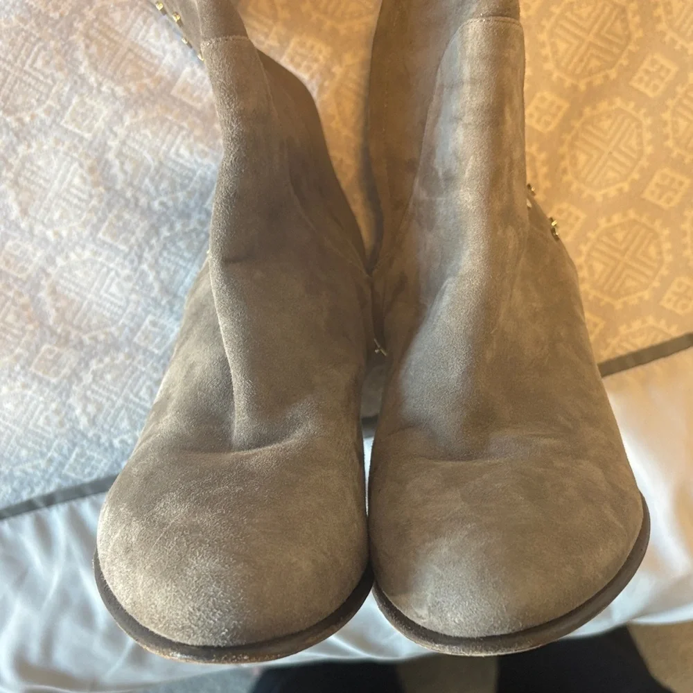 Jimmy Choo Studded Over the Knee Boots in Gray